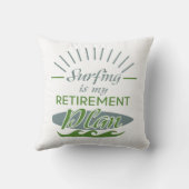 退職したなサーフィン私の退職に関する諸計画のおもしろいなサーファー クッション (裏面)