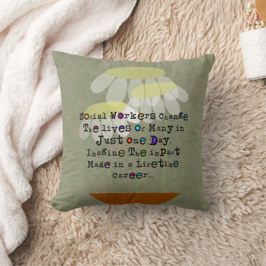 退職したなソーシャルワーカーの枕引用文#13 クッション (ブランケット)