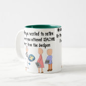 退職したなナースのストーリーアートのギフト ツートーンマグカップ (正面左)