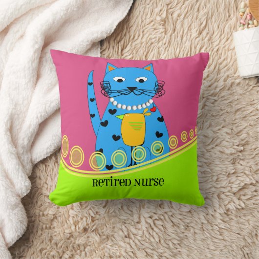 退職したなナースの枕お洒落な猫 クッション (ブランケット)
