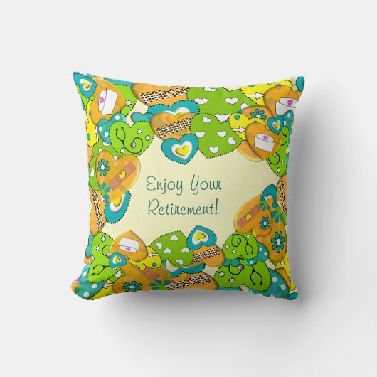 退職したなナースの枕ハート クッション (正面)