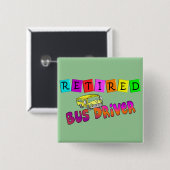 退職したなバス運転手のギフト 缶バッジ (正面&裏面)