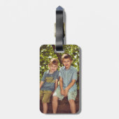 退職したなフラミンゴの水彩画の写真 ラゲッジタグ (裏面縦)