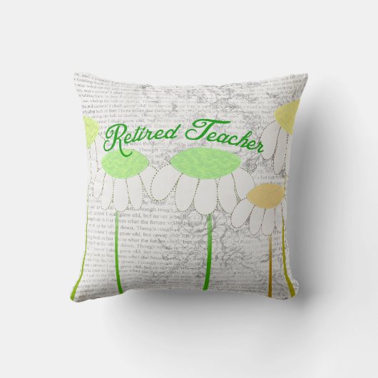 退職したな先生のお洒落なデイジーの枕 クッション (裏面)