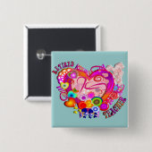 退職したな先生のアートなレトロのハート 缶バッジ (正面&裏面)