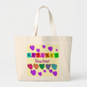 退職したな先生のギフト ラージトートバッグ (正面)