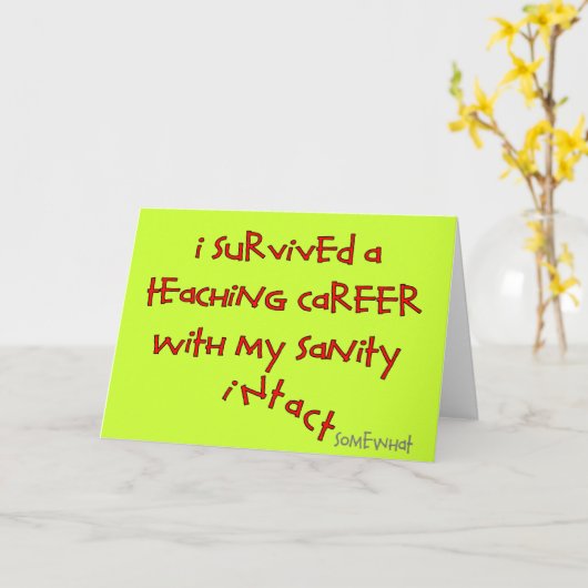 退職したな先生のギフト、笑わされるなことわざ カード (黄色い花)