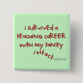 退職したな先生のギフト、笑わされるなことわざ 缶バッジ (正面)