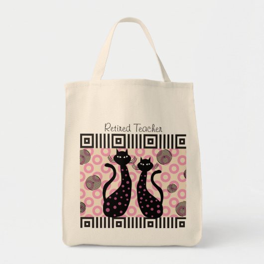 退職したな先生のトートバックお洒落な猫 トートバッグ (正面)