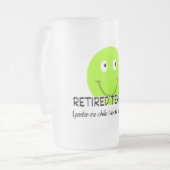 退職したな先生の緑の幸せなダンスの"ギフト フロストグラスビールジョッキ (正面左)