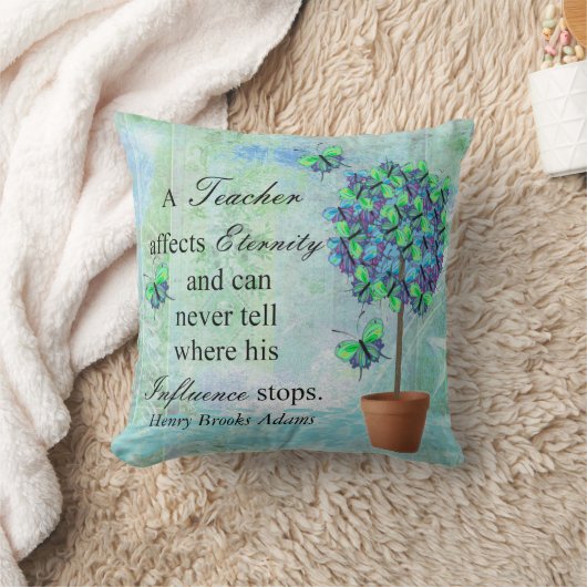 退職したな先生の蝶木の引用文の枕 クッション (ブランケット)