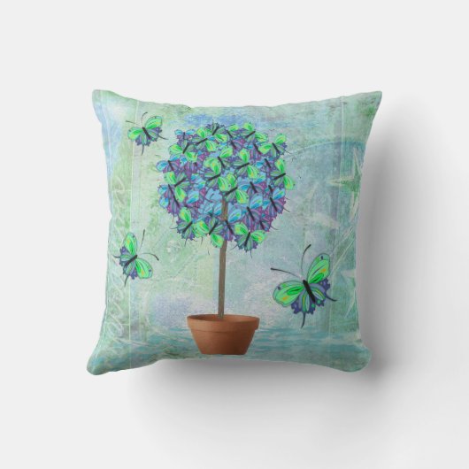 退職したな先生の蝶木の引用文の枕 クッション (裏面)