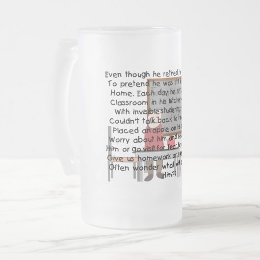 退職したな先生の"フェイクな教室"のストーリーアートのギフト フロストグラスビールジョッキ (正面左)