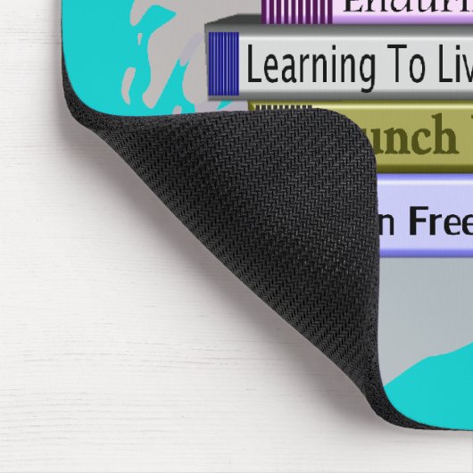 退職したな先生の"本のおもしろいな積み重ね"のデザイン マウスパッド (コーナー)