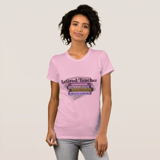 退職したな先生の"本のおもしろいな積み重ね"のデザイン Tシャツ (正面フル)