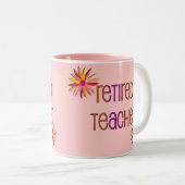 退職したな先生3Dの花柄 ツートーンマグカップ (正面右)