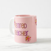 退職したな先生3Dの花柄 ツートーンマグカップ (正面左)