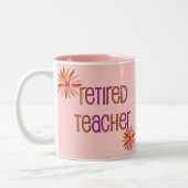 退職したな先生3Dの花柄 ツートーンマグカップ (左)