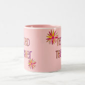 退職したな先生3Dの花柄 ツートーンマグカップ (中央)