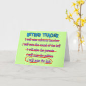 退職したな先生"私は子供"におもしろいなギフトを恋しく思います カード (黄色い花)