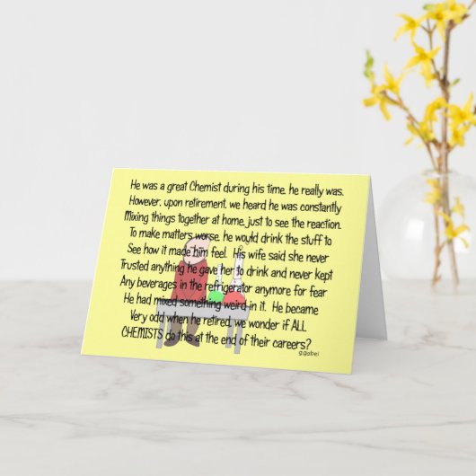 退職したな化学者のストーリーアートのギフト カード (黄色い花)