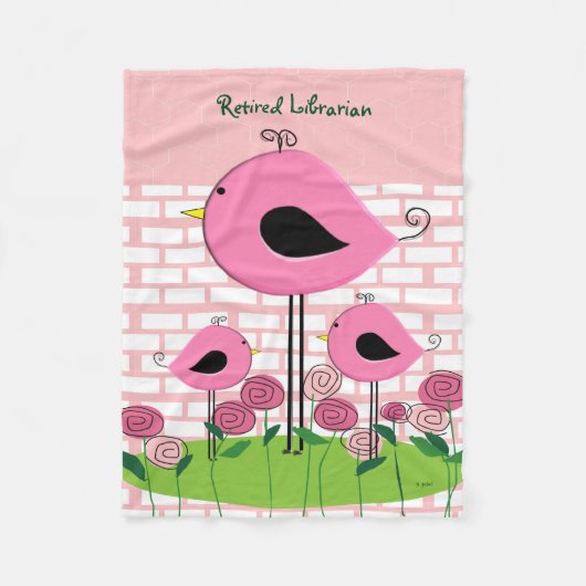 退職したな司書のフリースブランケット フリースブランケット (正面)