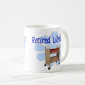 退職したな司書の本のカートのデザイン コーヒーマグカップ (正面右)