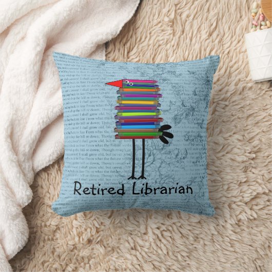 退職したな司書の本の鳥の枕 クッション (ブランケット)