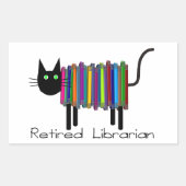 退職したな司書の本猫のギフト 長方形シール (正面)