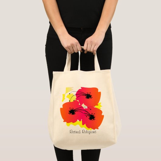 退職したな宗教トートバックのアートな熱帯花 トートバッグ (正面(商品))