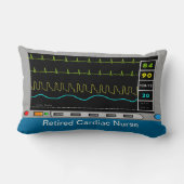 退職したな心臓ナースの枕モニターのデザイン ランバークッション (裏面)