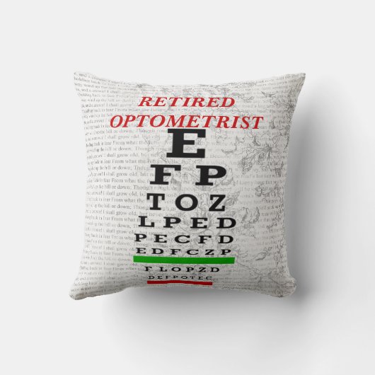 退職したな検眼医の枕 クッション (裏面)
