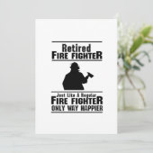 退職したな消防士の火の人の主でおもしろいなギフト カード (スタンド正面)