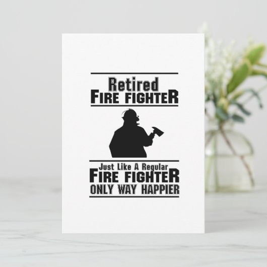 退職したな消防士の火の人の主でおもしろいなギフト カード (スタンド正面)