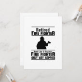 退職したな消防士の火の人の主でおもしろいなギフト カード (正面/裏面インサイチュ)