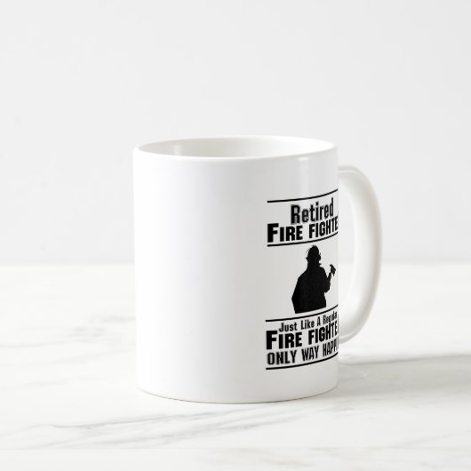 退職したな消防士の火の人の主でおもしろいなギフト コーヒーマグカップ (正面右)