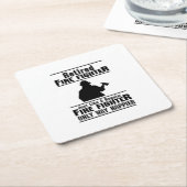 退職したな消防士の火の人の主でおもしろいなギフト スクエアペーパーコースター (アングル)