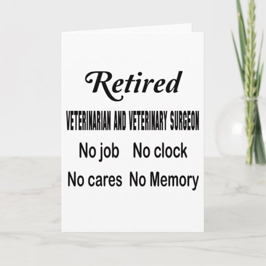 退職したな獣医および獣医仕事無し カード (正面)