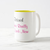 退職したな生命は実際に今はビーチです ツートーンマグカップ (正面右)