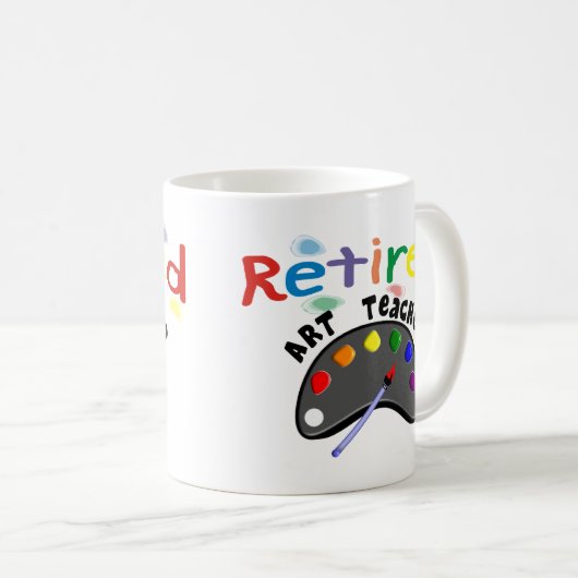 退職したな美術教師のカード及びギフト コーヒーマグカップ (正面右)