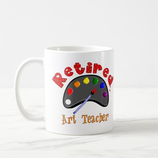 退職したな美術教師3Dのエンボスのスタイルパレット コーヒーマグカップ (左)