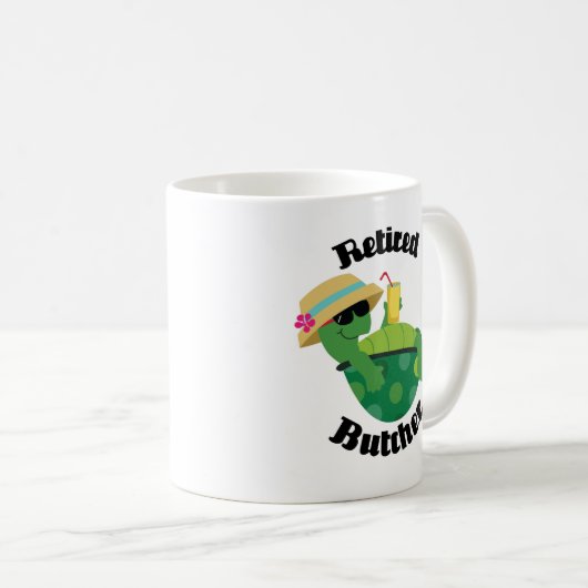 退職したな肉屋のギフト コーヒーマグカップ (正面右)