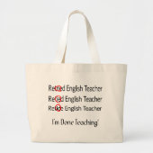 退職したな英語の先生のギフト ラージトートバッグ (正面)