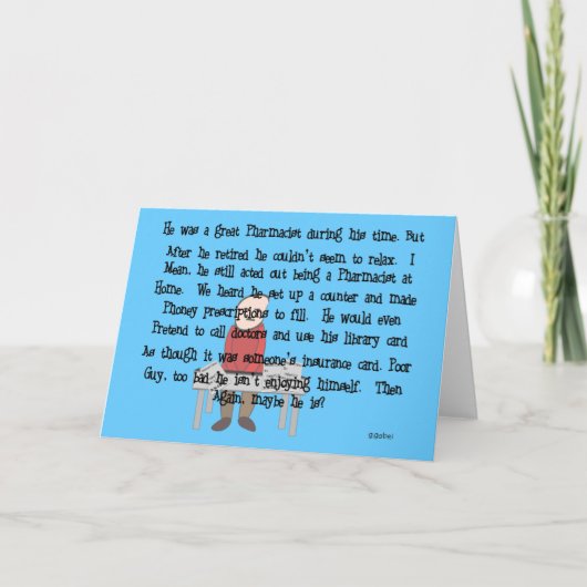 退職したな薬剤師は"ギフト"ストーリーアートの放すことができません カード (正面)