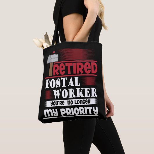 退職したな郵便局員のおもしろいな救出者の退職 トートバッグ (クローズアップ)