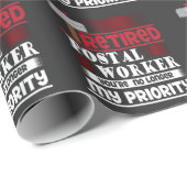 退職したな郵便局員のおもしろいな救出者の退職 ラッピングペーパー (ロールコーナー)