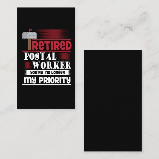 退職したな郵便局員のおもしろいな救出者の退職 名刺 (正面/裏面)