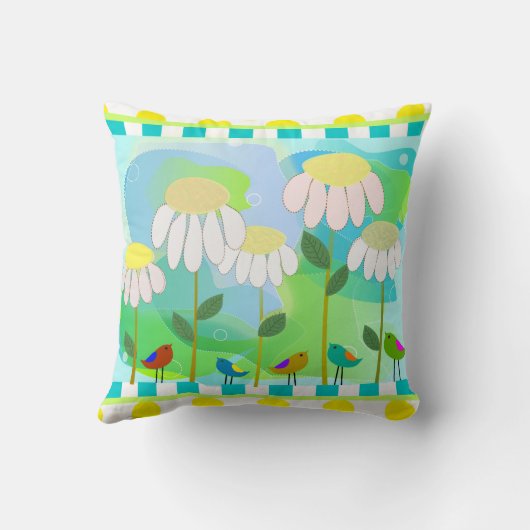 退職したな郵便局員のデイジーの枕 クッション (裏面)