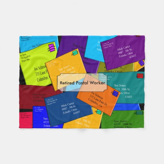 退職したな郵便局員のフリースブランケットの手紙 フリースブランケット (正面(横))
