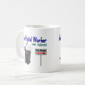 退職したな郵便局員の最後配達 コーヒーマグカップ (正面左)